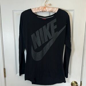 Nike Black Long Sleeve Tee with Gray Swoosh